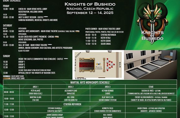 Rozvrh - akce Rytíři Bushidó