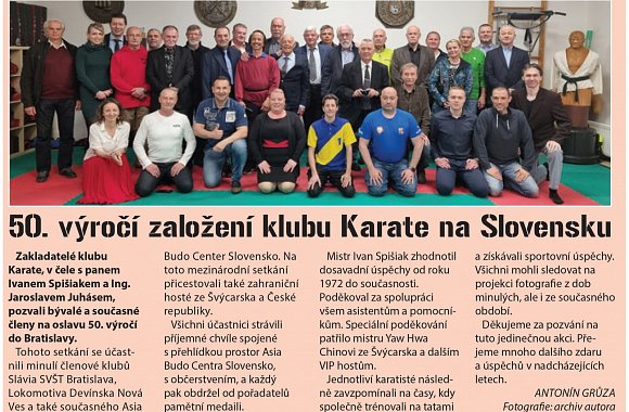 50. výročí klubu karate v Bratislavě